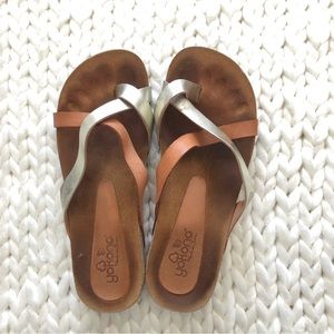 LAST CHANCE YOKONO silver tan leather sandals 7.5